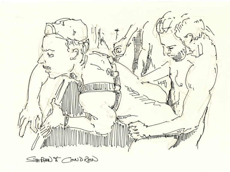 Gay Gangbang Party With Muscular Men Pen Inks Gay Fine Art