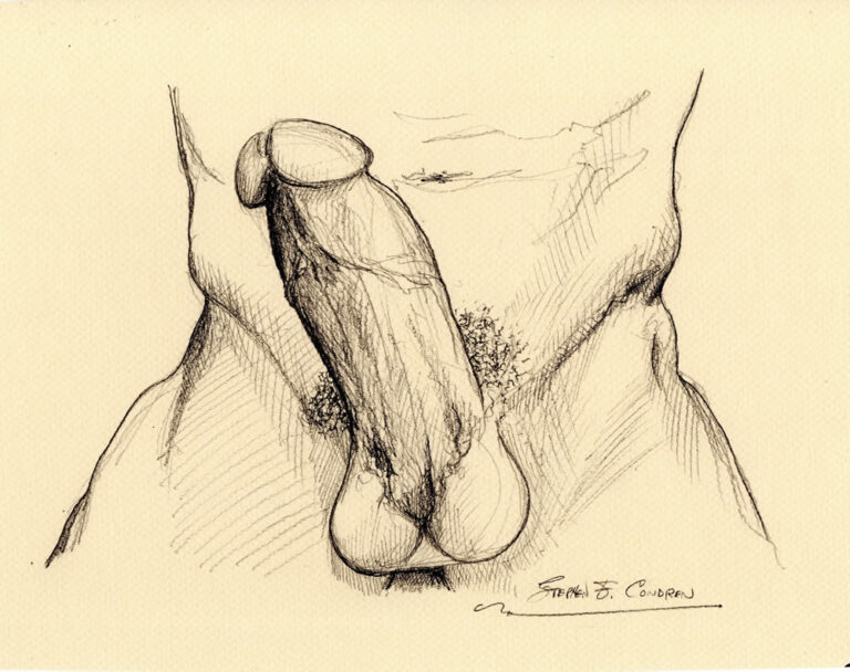 Hot Man With Giant Cock Pencil Figure Drawing Gay Fine Art