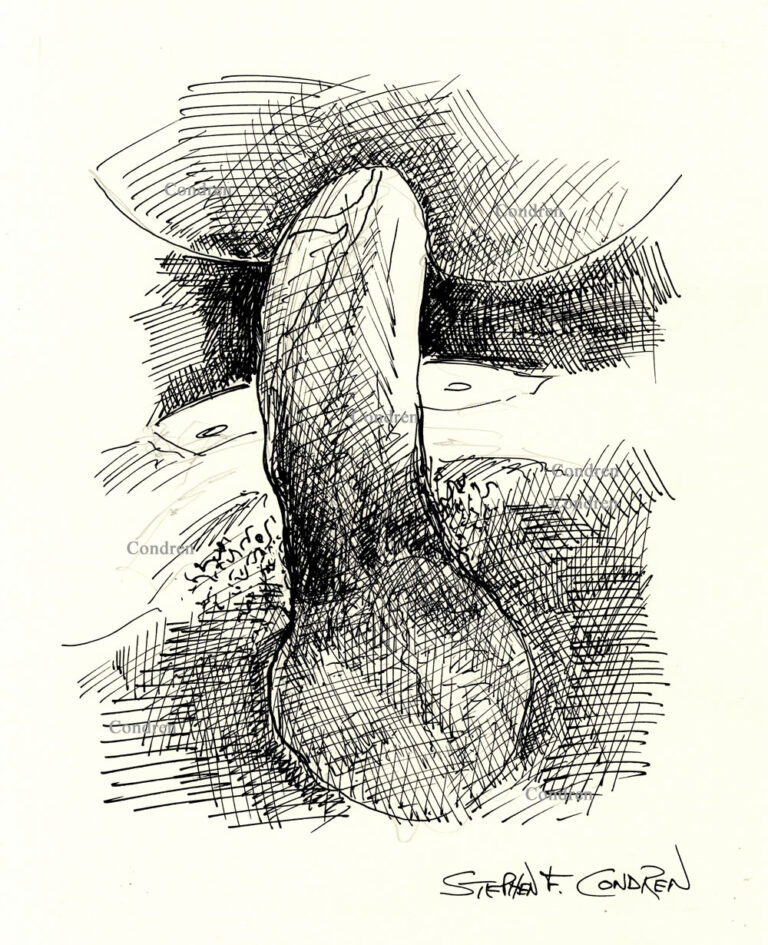 Cock Fucking Ass Pen Ink Figure Drawing Gay Fine Art