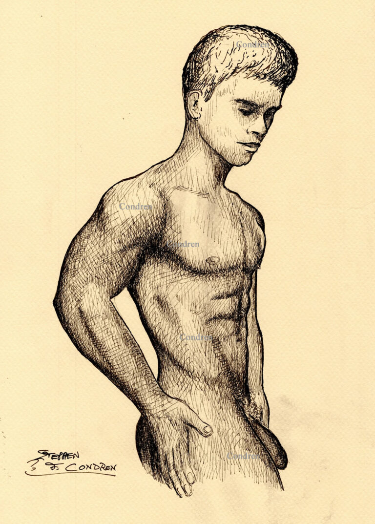 Nude Male Art Pen Ink Drawings And Watercolors Gay Fine Art