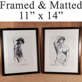 Framed prints in the size of 11" x 14" black.
