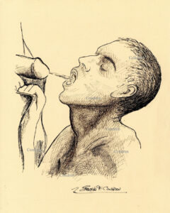 Hot Boy Drinking Piss Pen & Ink Figure Drawings And Prints #227B. Piss boy.