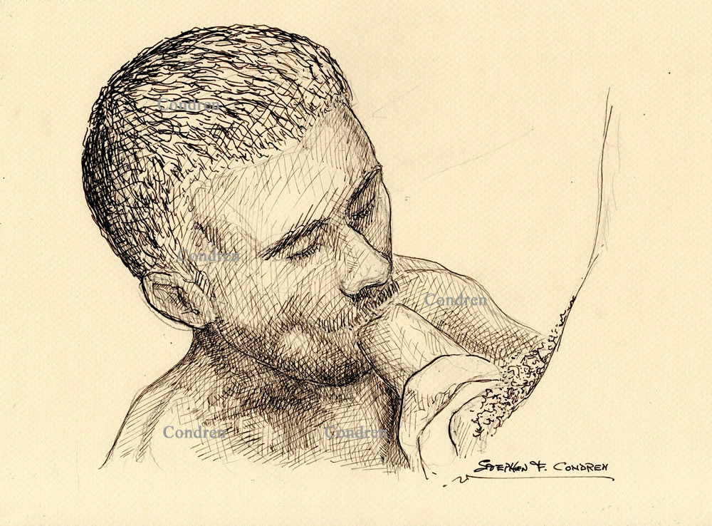 Boy Sucking Thick Cock Pen & Ink Figure Drawing With Dirty Gay Sex Stories #137B