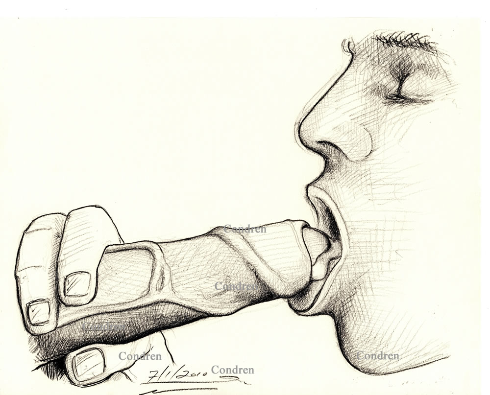 Boy Eating Cock Cum Pencil Figure Drawing And Prints #244B