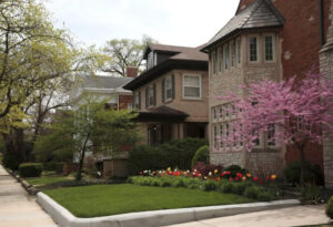 Mansions in the Jackson Park Highlands, Chicago, Illinois. Photograph. Gay male figure drawing. Naked guy standing. 