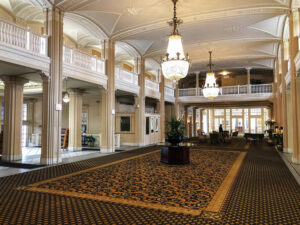 Grand Foyer, South Shore Country Club. Chicago, Illinois. Photograph. Gay male figure drawing. Naked guy standing. 