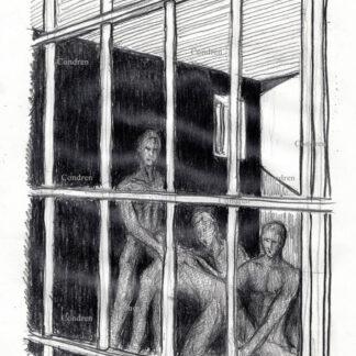 New inmate rape by prison sex slave masters looking for hot dudes to be made slaves for gay BDSM orgies. Pencil gay male figure drawing.